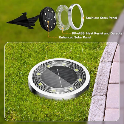 INCX Solar Ground Lights, 20 Pack Solar Lights Outdoor Waterproof, Solar Garden Lights Landscape Lighting for Patio Pathway Lawn Yard Deck Driveway Walkway, Cold White
