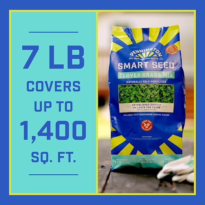 Pennington Smart Seed Clover and Grass Mix 7 lb,(Pack of 2)