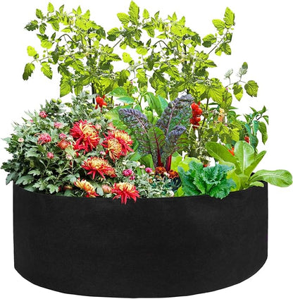Fabric Raised Planting Bed,50 Gallon Garden Grow Bags Herb Flower Vegetable Plants Bed Round Planter,Violet,Dia36 x 12"