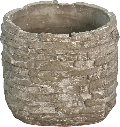 Admired by Nature 5" Ceramic Flower Planter Pot - for Home Decor, Indoor Plants, Garden Display, Organization - Stone