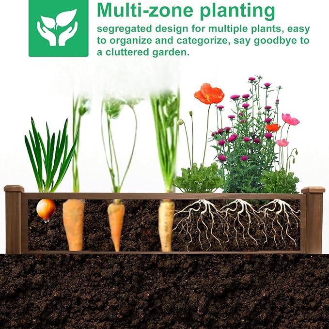 Raised Garden Bed,Outdoor Wood Planter Box,High-end Natural fir Wood boltless assemblyfor Vegetables, Flowers, Herbs, and Succulents,w/Non-Woven Pad,93 x 23 x 10in