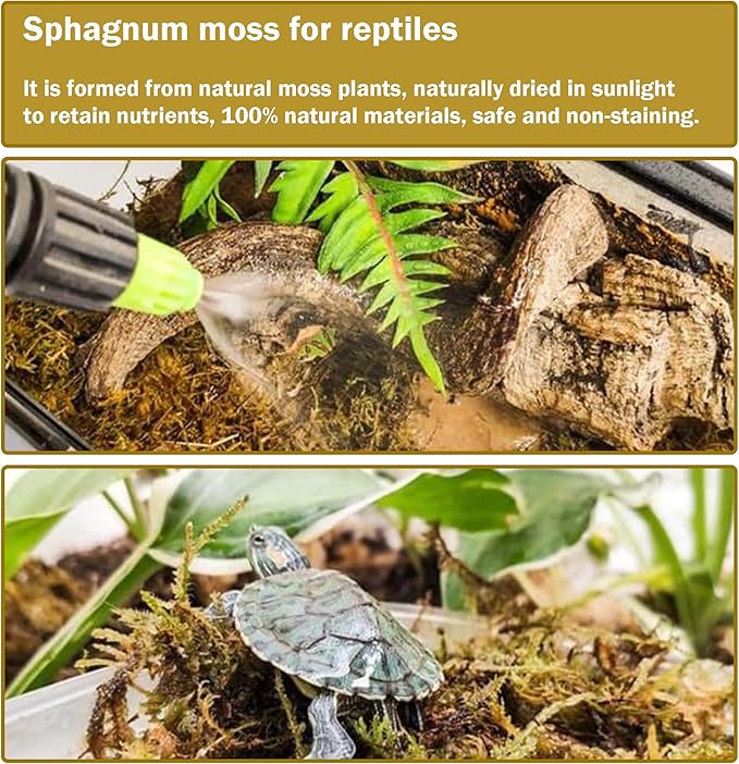 Hourleey 1.1 lb Sphagnum Moss for Plants, Premium Natural Long Fibered Dried Moss Potting, Sphagnum Peat Moss Bulk for Orchids Succulent Carnivorous Potted Plant Reptiles Medium Sarracenia