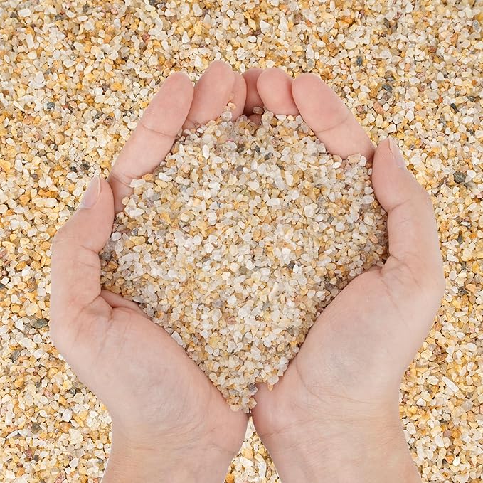 Skyflame 10Lb Silica Sand for Fire Pit/Fireplace, 14-20 Mesh, Heat Proof Base Layer Decoration Under Gas Logs, Vermiculite, Lava Rock or Fire Glass for Indoor/Outdoor Decor, Gardening, Vase Filler