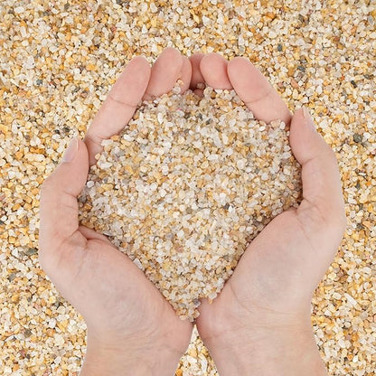 Skyflame 10Lb Silica Sand for Fire Pit/Fireplace, 14-20 Mesh, Heat Proof Base Layer Decoration Under Gas Logs, Vermiculite, Lava Rock or Fire Glass for Indoor/Outdoor Decor, Gardening, Vase Filler