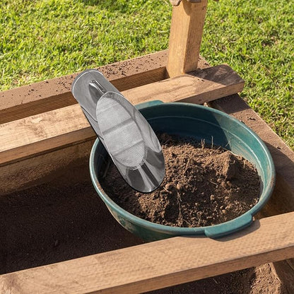 MagiDeal Soil Sieve, Bonsai Soil Scoops, Sturdy Gardening Tools 304 Stainless garden Bucket, Weeding Gardening Supplies, L