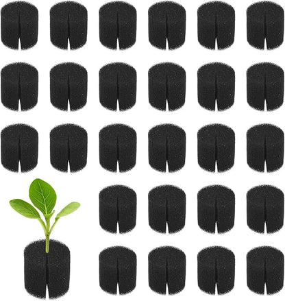 30-Pack Hydroponics Sponges, 1.26 Inch Growing Media Cylindrical Sponges for Planting Gardening Tool/Grow Seedlings/Home Vegetable Flower, Soilless Cultivation Seedling [Black]