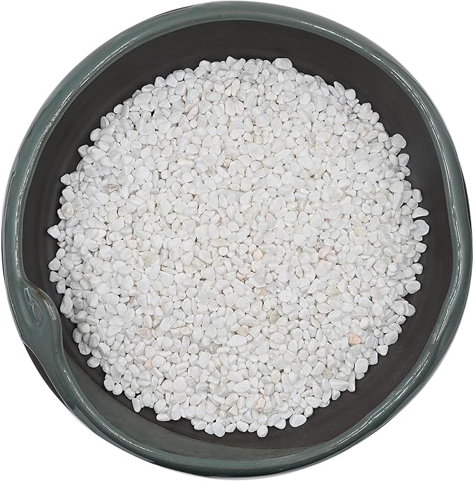 10 LBS White Pea Gravel, Natural Succulent and Cactus Gravel Pebbles, Pebbles for Indoor Plants, Natural Gardens Mulching, for Houseplants, for Aquarium Gravel, to Maintain Soil Aeration(4-6mm)