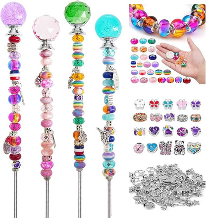 Handmade Beaded Garden Stakes – Set of 4 Decorative Crystal Plant Wands, Glass Suncatcher Ornaments for Potted Plants & Flower Beds, Unique Garden Gifts for Women & Mother’s Day – 12 Inch