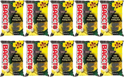 Michigan Peat 1440 Baccto Lite Premium Potting Soil for Indoor Outdoor Gardening, Seed Starting, Propagation, and More, 40 Quart Bag (10 Pack)