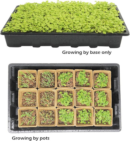 Seed Starter Kit with Peat Pots for Seedlings Seed Starter Tray, Including 100 Square Biodegradable Seed Starter Pods, 5 Plastic Growing Trays with Adjustable Dome& Spray Bottle