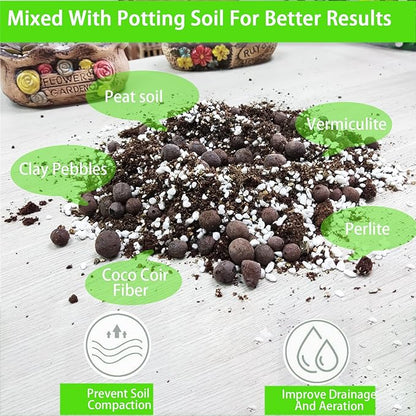 Natural Organic Perlite 2QT for Plants Potting Mix Indoor Outdoor Garden Soil Amendment for Enhanced Drainage, Seed Starter, Root Growth for Succulents, Cactus, Orchids, Money Trees, Vegetables