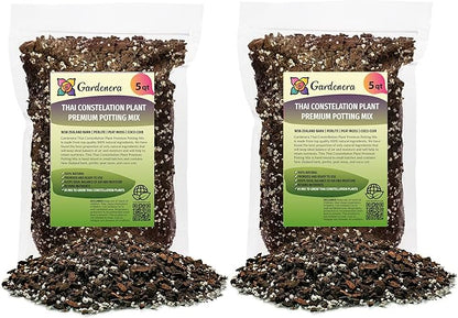 GARDENERA Thai Constellation Monstera Planting Mix - Promotes Steady Growth and Healthy Leaves - 10 Quart (2 Bags of 5 Quart)