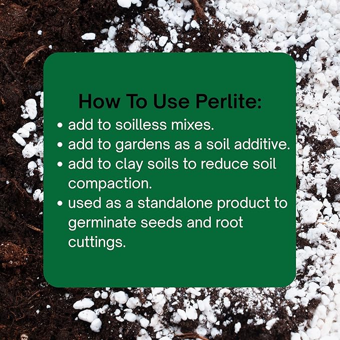 Horticultural Coarse Organic Perlite for Gardening - Soil Amendment for Indoor & Outdoor Plants - Promotes Soil Aeration - Made in USA (8 Quarts)