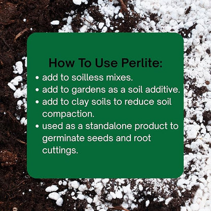 Horticultural Coarse Organic Perlite for Gardening - Soil Amendment for Indoor & Outdoor Plants - Promotes Soil Aeration - Made in USA (8 Quarts)