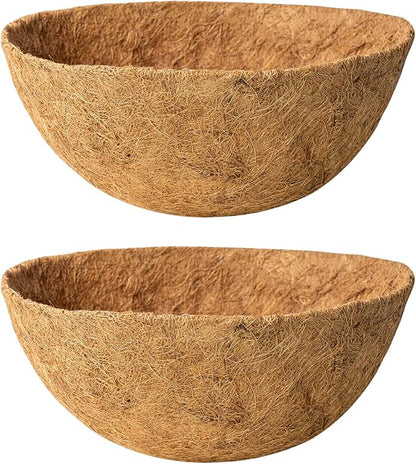 2 Pack 12 Inch Round Replacement Coco Liners for Hanging Basket Natural Coconut Fiber Liner for Flower Planter Coco Coir Pots for Indoor Outdoor Garden Plants