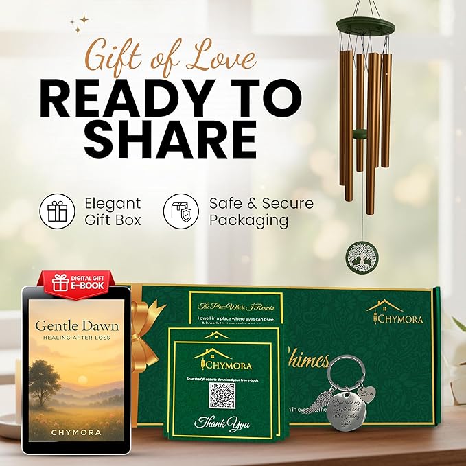 Memorial Gifts, Wind Chimes for Loss of Loved One - 36" Tree of Life, Deep Toned Windchimes Outdoors, Porch Decor, Double-Sided Engraved, loss of father gift, Wind Chimes for Outside Clearance