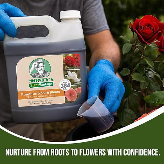 PlantVantage Root & Bloom Liquid Fertilizer - Concentrated Liquid Plant Fertilizer for Strong Roots & Bigger Blooms, Plant Food for Trees, Flowers & Vegetables, Soil or Foliar Application, 32 oz