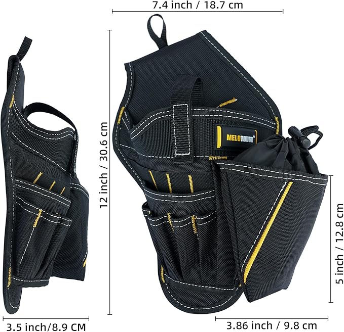 MELOTOUGH Drill Holster Impact Driver Holster with Bit Pouch Heavy Duty Impact Holster for Tool Belt