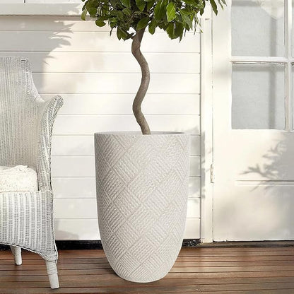 Oakrain Large Rustic Planters for Indoor Plants, 17" Tall Decorative Planter Pot with Drainage Hole, Modern Floor Vase for Home Decor, Living Room, Entryway