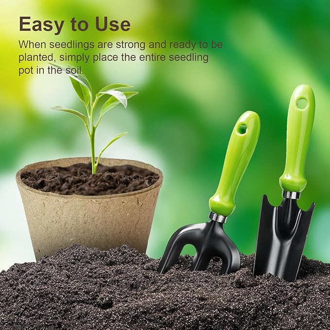 Peat Pots, Biodegradable Pots for Seedlings with Drain Holes, Garden Plant Nursery Pots for Plants, Vegetables,Fruits and Herb (12)