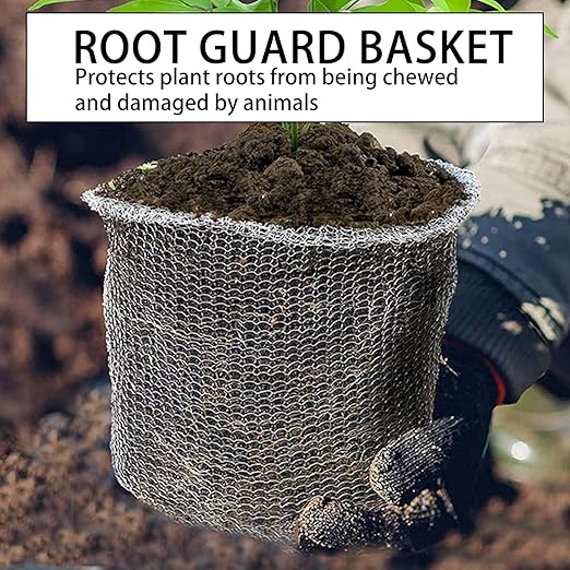 8 Pack Root Guard 3 Gallon Gopher and Vole Wire Speed Baskets Plant Root Protector Stainless Steel Wire Baskets Anti Gopher Baskets for Plant Root Protection