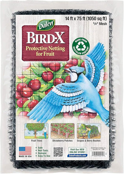 Dalen Bird X Protective Mesh Netting - Keep Birds and Pests Away from Your Garden – Made in The USA - 14' x 75'