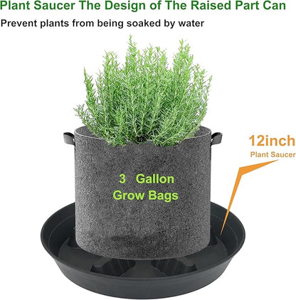 4 Pack Plant Saucer 12 inch, 8 10 14 17 inch, Plant Stand Plastic Plant Saucers for Indoors Outdoor, Heavy Duty Flower Saucers for Potted Plants, Pot Saucers for Plants, Grow Bags Saucers
