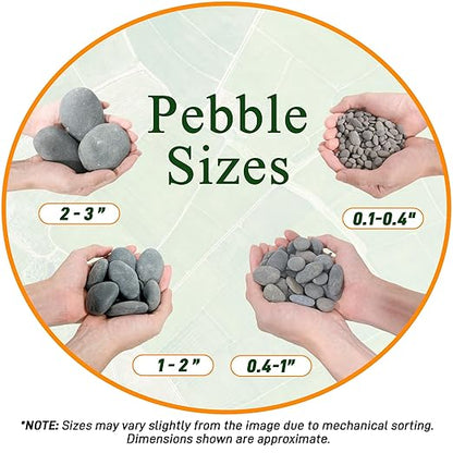 5 lbs Pebbles, 0.1-0.4 Inch Small Pebbles for Pots Indoor Plants, Succulent, Vase, Fish Tank, Decorative River Rocks for Garden Landscaping, Home Decor, Outdoor Paving, Grey