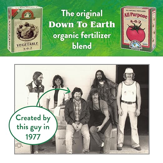 Down To Earth All Natural Fertilizers Organic All Purpose Tomato & Vegetable Mix - Plant Food for Tomatoes, Peppers, Herbs and Flowers 4-6-2, 5 lb