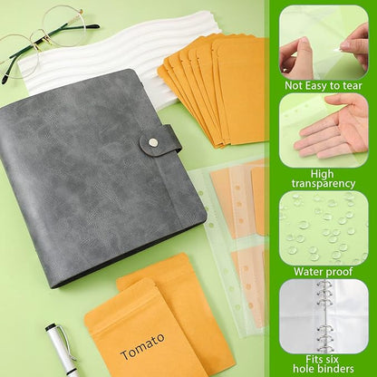 Black Garden Seed Organization Binder - 80 Resealable Sealing Envelopes for Seed Saving & Collecting