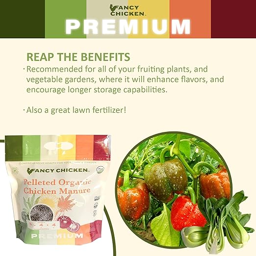 Premium Manure – 5lb Pelleted Organic Chicken Manure Fertilizer with Natural Performance Enhancers | All-Natural Plant Food Ideal for Vegetables Gardening & Farming USDA
