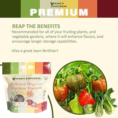 Premium Manure – 5lb Pelleted Organic Chicken Manure Fertilizer with Natural Performance Enhancers | All-Natural Plant Food Ideal for Vegetables Gardening & Farming USDA (2 Pack)