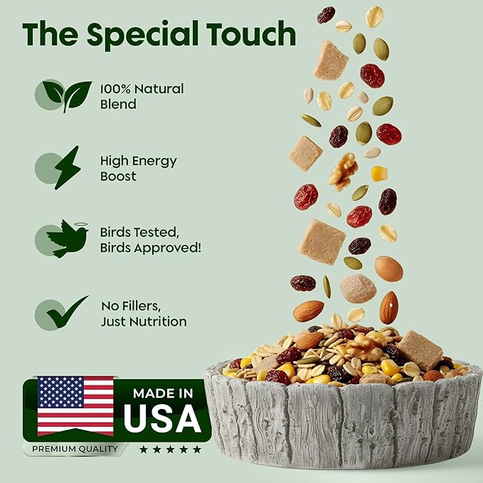 Woodpecker Bird Seeds for Outside Wild Birds - Premium Woodpecker Food with Sunflower Chips, Peanuts & Suet - Attract Woodpeckers & Songbirds - Bird Food for Outside Wild Birds - No Fillers (5LBS)