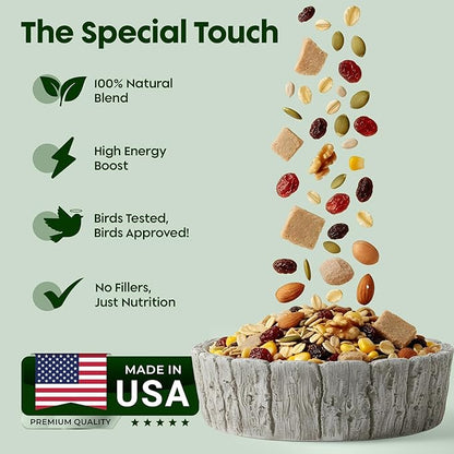 Woodpecker Bird Seeds for Outside Wild Birds - Premium Woodpecker Food with Sunflower Chips, Peanuts & Suet - Attract Woodpeckers & Songbirds - Bird Food for Outside Wild Birds - No Fillers (5LBS)
