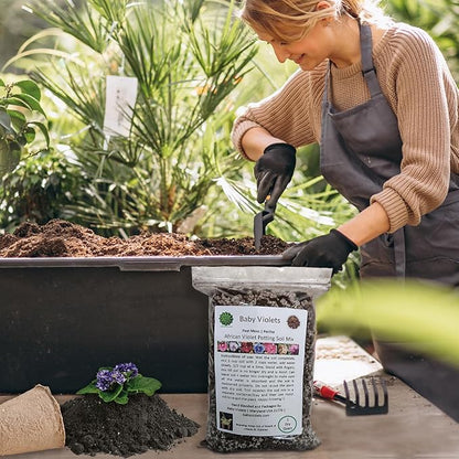 African Violet Plant Potting Soil Mix Peat Moss & Perlite 1 Quart (1qt 4 Level Cups)