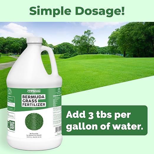 Bermuda Grass Fertilizer for Bermuda Grass, Great for Tifway, Celebration, and Princess Varieties, Liquid Fertilizer by TPS Plant Foods, 1 Gallon (128 oz)