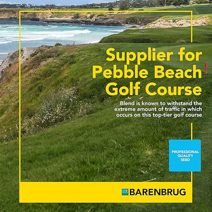 Barenbrug Pebble Beach Sun & Shade Grass Seed Mixture for Lawn Repair & Growth, Pebble Beach Golf Course Approved Blend, 20 LB Bag