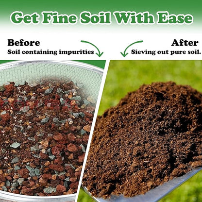 Soil, Sand, and Compost Sifter for Gardening – Sieve for Rocks, Dirt, and Organic Material – Fits 5-Gallon Buckets-1/4 in Aperture