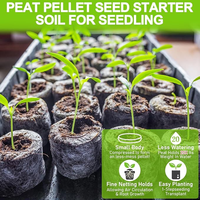 Legigo 500 Pcs 30mm Seed Starter Peat Pellets for Seedlings- Compressed Seed Starter Pods Seed Starting Pellets Plugs Soil Peat Pods for Starting Seeds, Garden Planting Herb Flower Vegetables