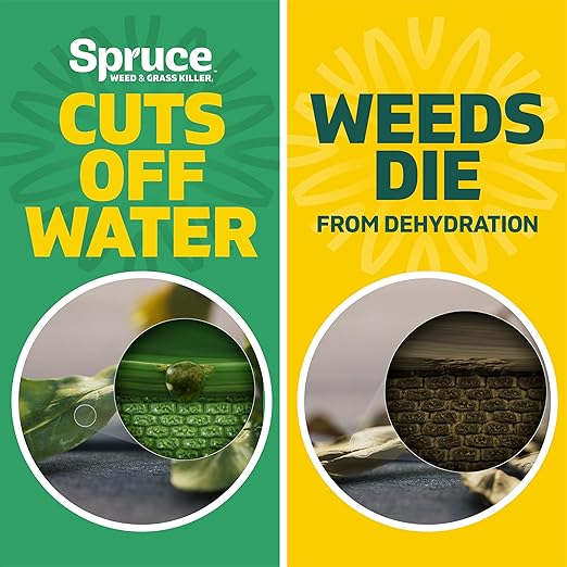 Spruce Weed Killer Refill - Versatile Weed & Grass Killer₂ for Flower Beds, Driveways & Mulch Beds - No Pour, No Mix, No Mess Refill - Kills Dandelions, Crabgrass & More (64 Oz)