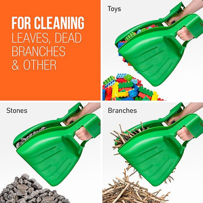 Superio Leaf Collector - 3 Pairs- Green Plastic Leaf Grabber Scoops, Gardening Hand Rake Tools for Lawn Cleaning