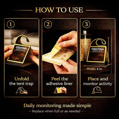 Coletina Moth Trap for Clothes Pantry Moth Traps with pheromones Pack of 8 Odorless Adhesive Boards for Closet Wardrobe Pantry Food Storage Indoor Home Control Plus 8 Insect Traps 24/7 Protection