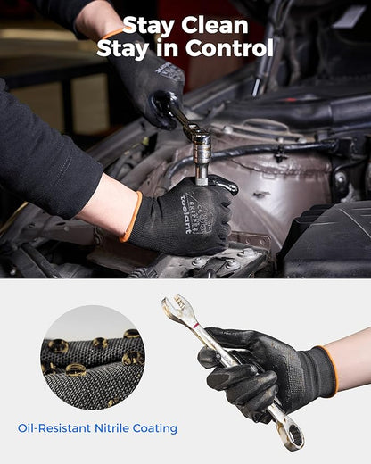 toolant Nitrile Coating Work Gloves for Men, Superior Oil Resistance, Safety Work Gloves with Grip, Touch Screen
