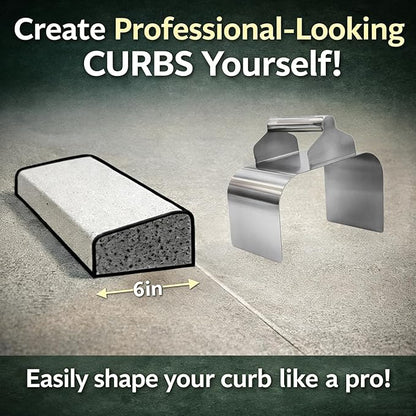 Landscape Curb Trowel Edger, Curb It Yourself, Curb and Gutter Shape Maker, Concrete Curb Trowel, Rectangular trimmer - 4" x 6" x 4" (Slope Curb It Yourself)