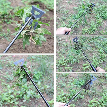 Weed Removal Tool, 2025 New Garden Weeding Tools Manganese Steel Hand Weeder Tool with Handle, 5 Teethes Dual Purpose Manual Weeders Tool Weed Tool for Garden (Black)