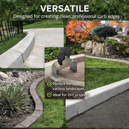 Landscape Curb Trowel Edger, Curb It Yourself, Curb and Gutter Shape Maker, Concrete Curb Trowel, Rectangular trimmer - 4" x 6" x 4" (Slope Curb It Yourself)
