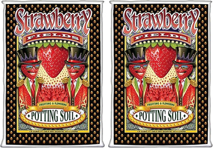 FoxFarm Strawberry Fields Fruiting & Flowering Potting Soil, 1.5 Cu.ft (Pack of 2) - Use to Increase Blooms, Fruits, and Berries - Made for Stages of Plants