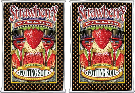 FoxFarm Strawberry Fields Fruiting & Flowering Potting Soil, 1.5 Cu.ft (Pack of 2) - Use to Increase Blooms, Fruits, and Berries - Made for Stages of Plants