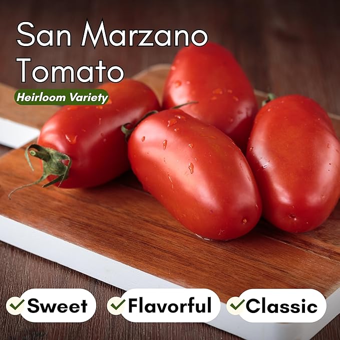 San Marzano Tomato Seeds for Planting - Non-GMO, Heirloom Tomato Seeds, Indeterminate Sauce Tomato Variety for Home Vegetable Gardens | Woods Creek Seeds