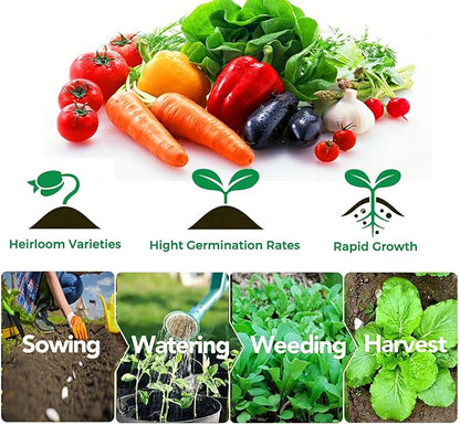 12500+ Seeds Vegetable Fruit Seeds Emergency-Survival Garden Food Outdoor LivingOutdoor Living (25 Variety)